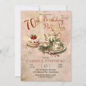Elegante Winter 70e Verjaardag Par-Tea Party Kaart (Voorkant)