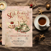 Elegante Winter 80ste Verjaardag Par-Tea Party Kaart