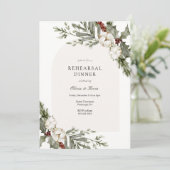 Elegante Winter Arch bruiloft repetitie diner Kaart (Staand voorkant)
