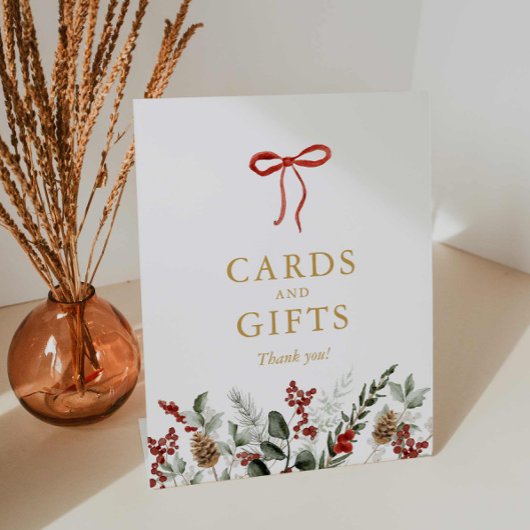 Elegante Winter Baby shower Kaarten en cadeau Reclamebord Met Voetstuk