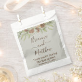 Elegante Winter Beige Bruiloft Favor Bag Bedankzakje (Geknipt)