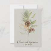 Elegante Winter Beige Pine RSVP-kaart RSVP Kaartje (Achterkant)