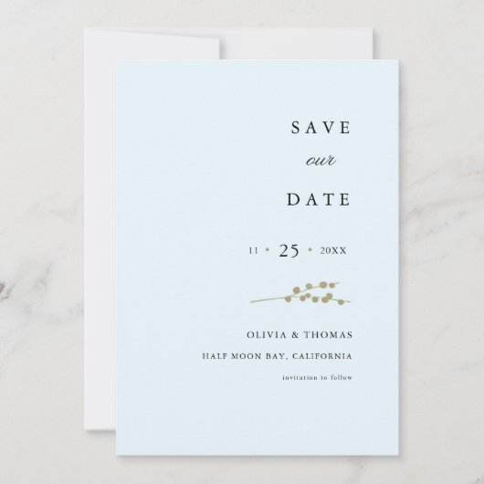 Elegante Winter Berries Foto Bruiloft Save the Dat Kaart (Voorkant)