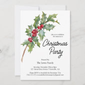 Elegante Winter Berries Vakantie Party uitnodiging (Voorkant)