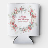 Elegante Winter Berry Botanical 30e verjaardag Blikjeskoeler (Voorkant)