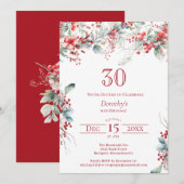 Elegante Winter Berry Botanical 30e verjaardag Kaart (Voorkant / Achterkant)