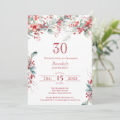 Elegante Winter Berry Botanical 30e verjaardag Kaart (Staand voorkant)