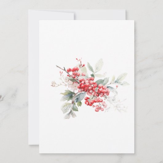 Elegante Winter Berry Botanical 30e verjaardag Kaart (Achterkant)