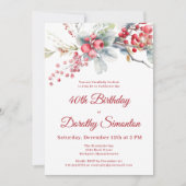 Elegante Winter Berry Botanical 40e verjaardag Kaart (Voorkant)