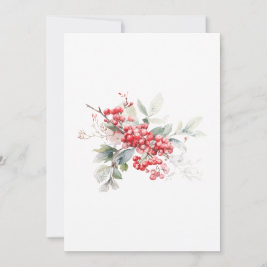 Elegante Winter Berry Botanical 40e verjaardag Kaart (Achterkant)