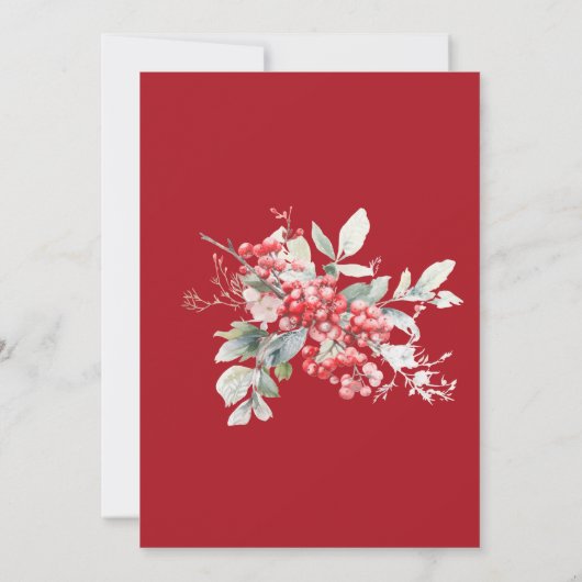 Elegante Winter Berry Botanical 50e verjaardag Kaart (Achterkant)