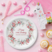 Elegante Winter Berry Botanical 50e verjaardag Papieren Bordje (Feest)