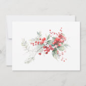 Elegante Winter Berry Botanical 60e verjaardag Fla Bedankkaart (Achterkant)