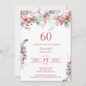 Elegante Winter Berry Botanical 60e verjaardag Kaart (Voorkant)