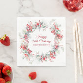 Elegante Winter Berry Botanical 70e verjaardag Servet (Insitu)