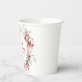 Elegante Winter Berry Botanische 100e verjaardag Papieren Bekers (Links)
