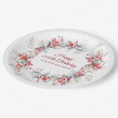 Elegante Winter Berry Botanische 100e verjaardag Papieren Bordje (Gekanteld)