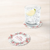 Elegante Winter Berry Botanische 90e verjaardag Kartonnen Onderzetters (Insitu)