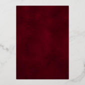 Elegante winter bessen dennenappel kerst bruiloft folie uitnodiging (Achterkant)