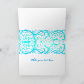 Elegante Winter Blau Bloemige Bedankkaart (Binnen)