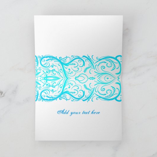 Elegante Winter Blau Bloemrijke Dankkaart Bedankkaart (Binnen)