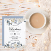 Elegante Winter Blauwe En Witte Bloemen Kaart