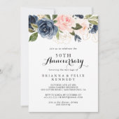 Elegante winter bloem 50ste huwelijksjubileum kaart (Voorkant)