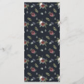 Elegante Winter Bloem Boho Botanisch Trouwmenu Menu (Achterkant)
