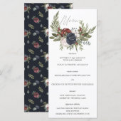 Elegante Winter Bloem Boho Botanisch Trouwmenu Menu (Voorkant / Achterkant)