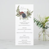 Elegante Winter Bloem Boho Botanisch Trouwmenu Menu (Staand voorkant)