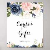 Elegante Winter Bloem Kaarten en Cadeaus Bord Poster (Voorkant)