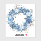 Elegante winter bloem krans sticker (Vel)
