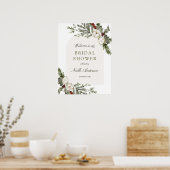 Elegante winter bloemboog bruiloft feest begrroeti poster (Keuken)