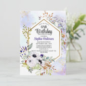 Elegante Winter Bloemen Alle Leeftijd Verjaardagsf Kaart (Staand voorkant)