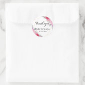 Elegante Winter Bloemen Bedankt Bruiloft Sticker (Tas)