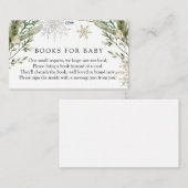 Elegante Winter Bloemen Boeken voor Baby Verzoek Informatiekaartje (Voorkant / Achterkant)