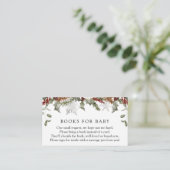 Elegante Winter Bloemen Boeken voor Baby Verzoek Informatiekaartje (Staand voorkant)