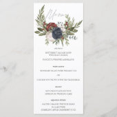 Elegante Winter Bloemen Boho Botanische Bruiloft M Menu (Voorkant)