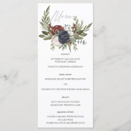 Elegante Winter Bloemen Boho Botanische Bruiloft M Menu