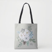 Elegante Winter Bloemen Botanisch Boeket Bruidsmei Tote Bag (Voorkant)