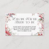 Elegante Winter Bloemen Bruids Recept Informatiekaartje (Voorkant)