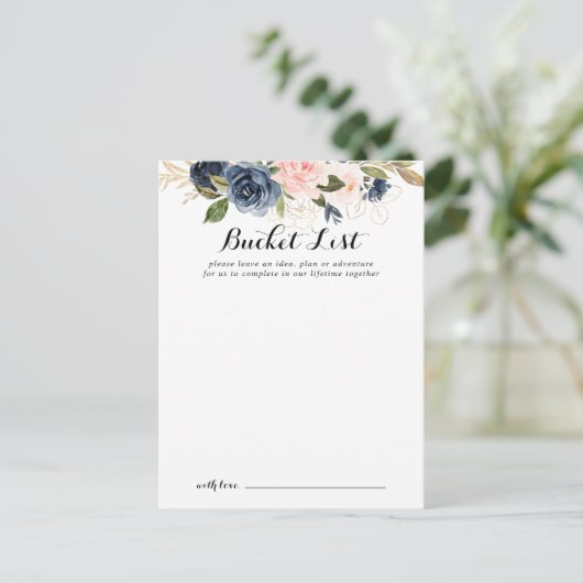 Elegante Winter Bloemen Bruiloft Emmer Lijst Kaart (Staand voorkant)