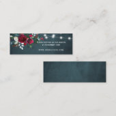 Elegante winter bloemen bruiloft website RSVP inse Mini Visitekaartje (Voorkant / Achterkant)