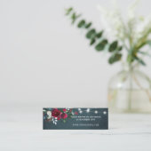 Elegante winter bloemen bruiloft website RSVP inse Mini Visitekaartje (Staand voorkant)