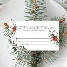 Elegante Winter Bloemen Datum Nacht Ideeën Informatiekaartje