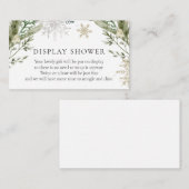 Elegante Winter Bloemen Display Douche Insert Kaar Informatiekaartje (Voorkant / Achterkant)