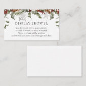 Elegante Winter Bloemen Display Douche Insert Kaar Informatiekaartje (Voorkant / Achterkant)