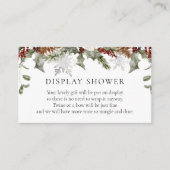 Elegante Winter Bloemen Display Douche Insert Kaar Informatiekaartje (Voorkant)