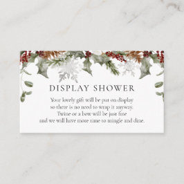 Elegante Winter Bloemen Display Douche Insert Kaar Informatiekaartje