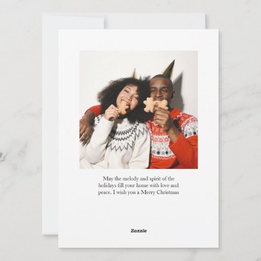 Elegante winter Bloemen Kerstmis Familie 5 Foto Feestdagenkaart (Achterkant)